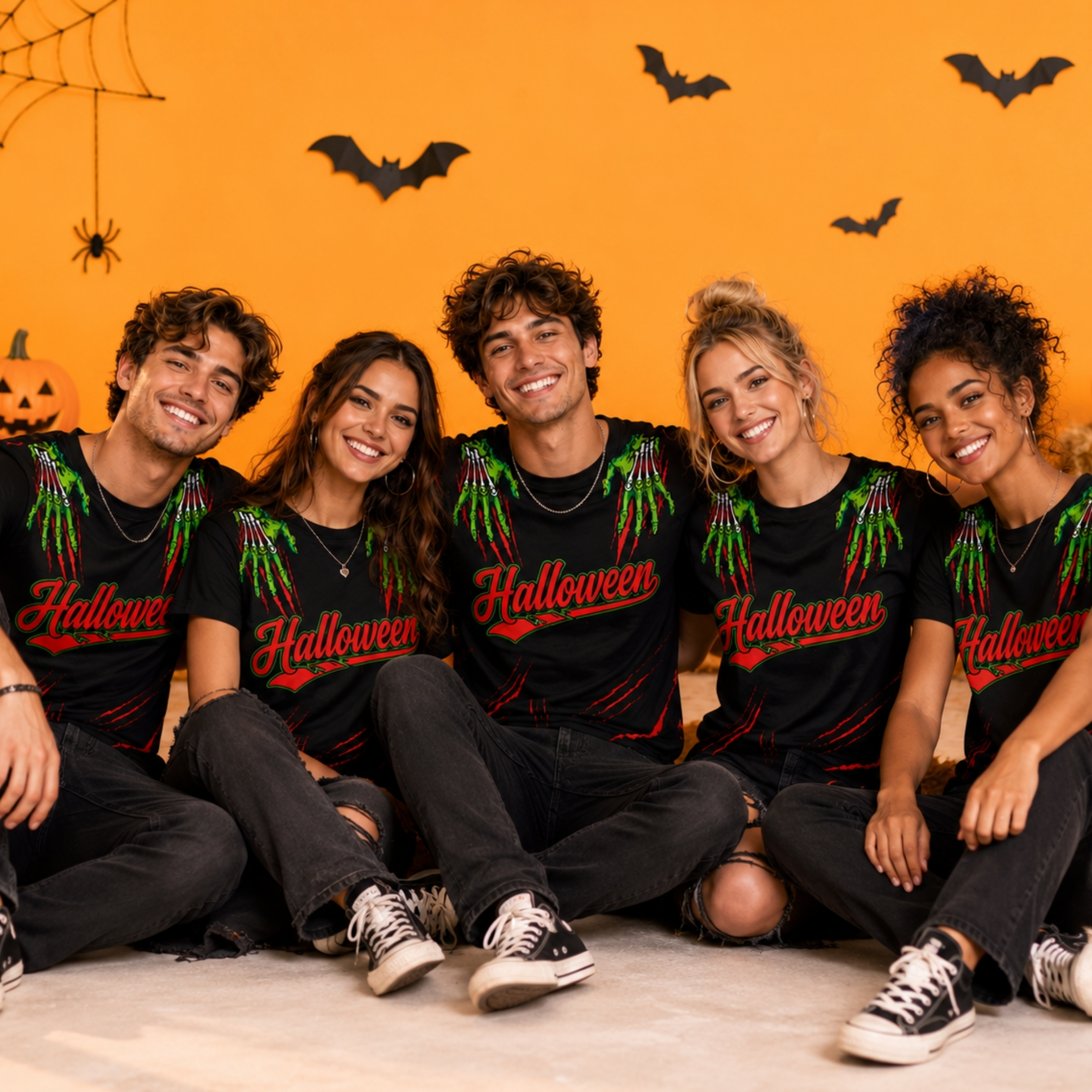Halloween 3D T-shirts perfect for matching group outfits and spooky fun.