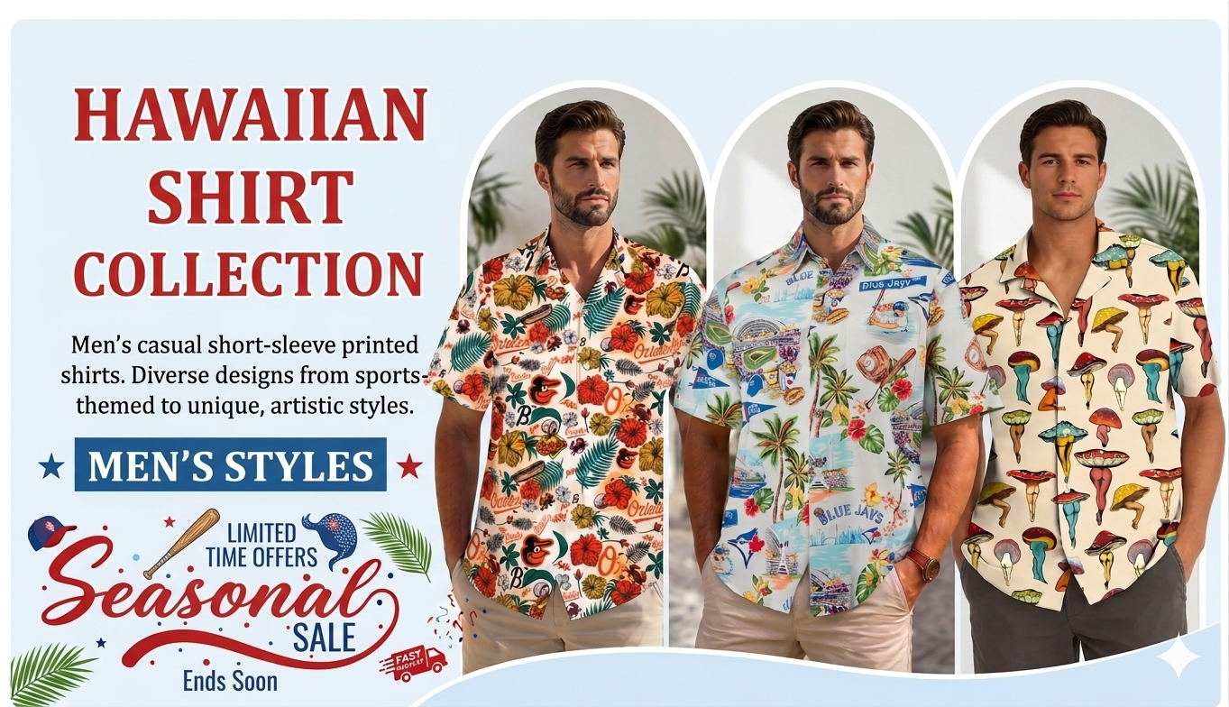 Men's Hawaiian shirt for vacation and Father's Day gift